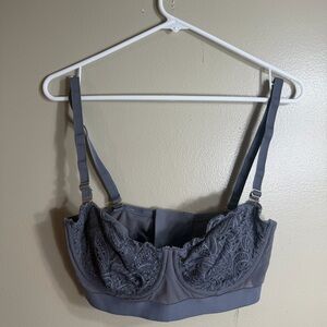 Lively Lace Underwire Bra 36C Blue Gray Mesh Support Bra Womens